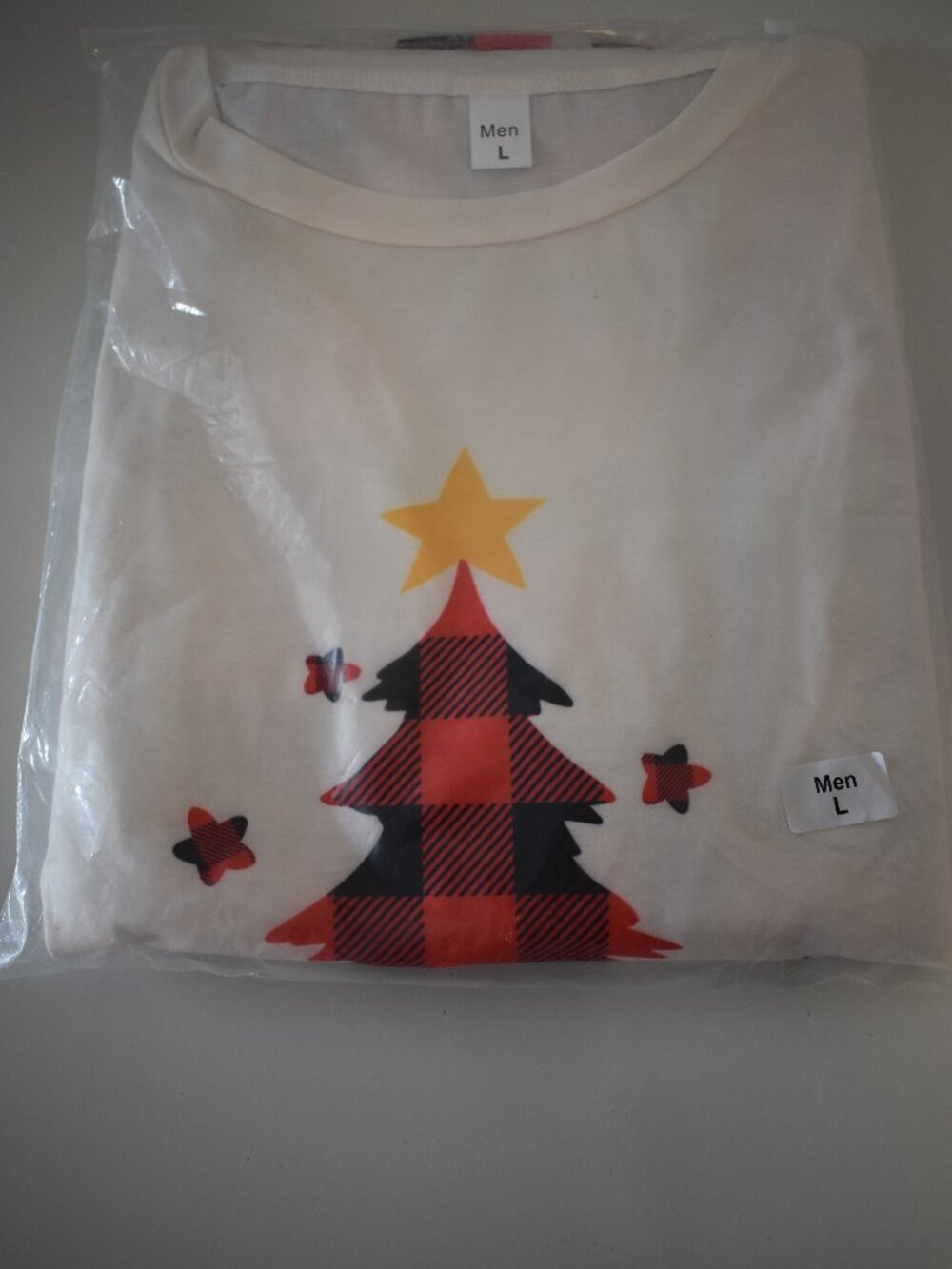 Merry & Bright Buffalo Plaid Holiday Christmas Pajama Set Men's Size Large
